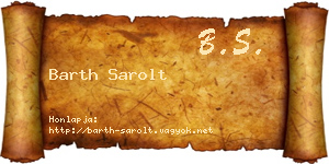 Barth Sarolt névjegykártya